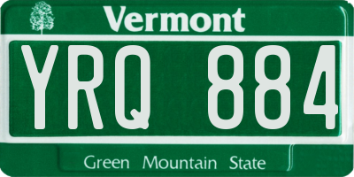 VT license plate YRQ884