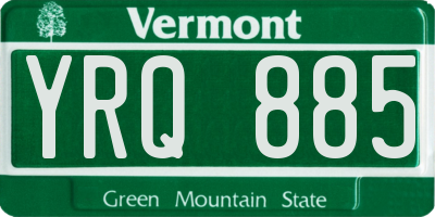 VT license plate YRQ885