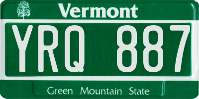 VT license plate YRQ887