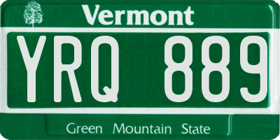 VT license plate YRQ889