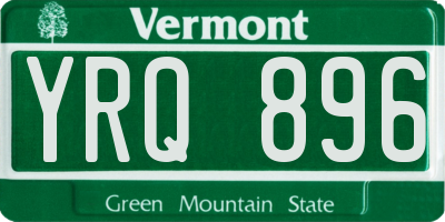 VT license plate YRQ896