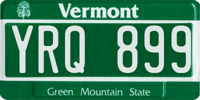 VT license plate YRQ899