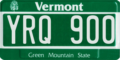 VT license plate YRQ900