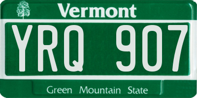 VT license plate YRQ907