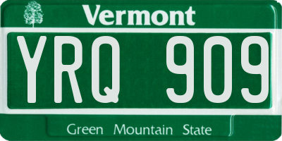 VT license plate YRQ909
