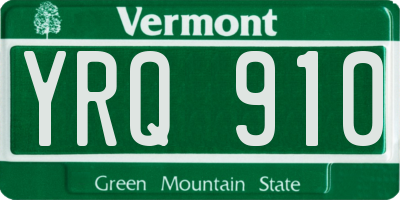 VT license plate YRQ910