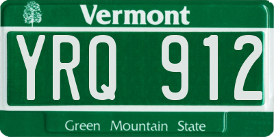 VT license plate YRQ912