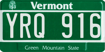 VT license plate YRQ916