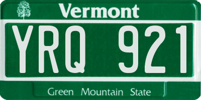 VT license plate YRQ921