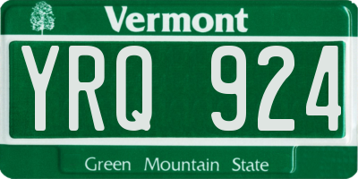 VT license plate YRQ924