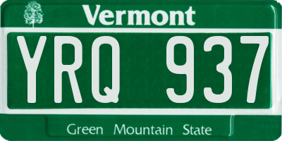 VT license plate YRQ937