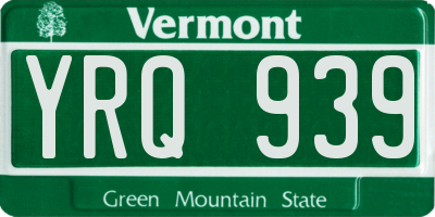 VT license plate YRQ939