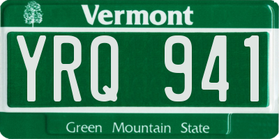 VT license plate YRQ941