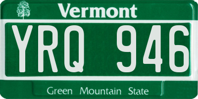 VT license plate YRQ946