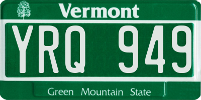 VT license plate YRQ949