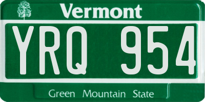VT license plate YRQ954