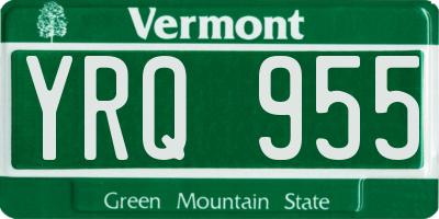 VT license plate YRQ955