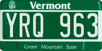 VT license plate YRQ963