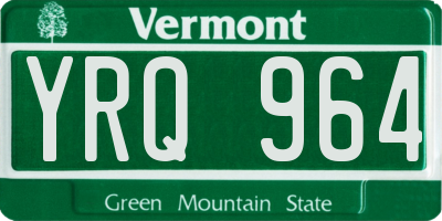 VT license plate YRQ964