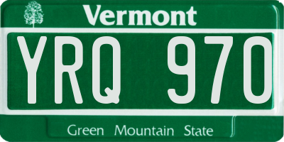 VT license plate YRQ970