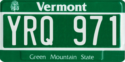 VT license plate YRQ971