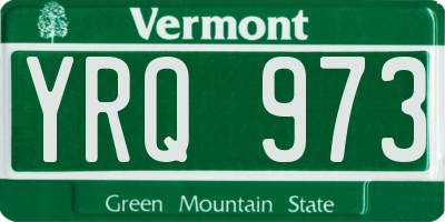 VT license plate YRQ973