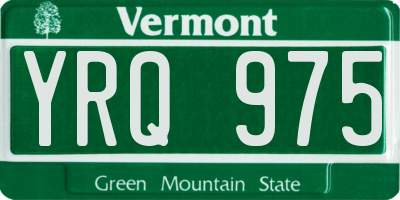 VT license plate YRQ975