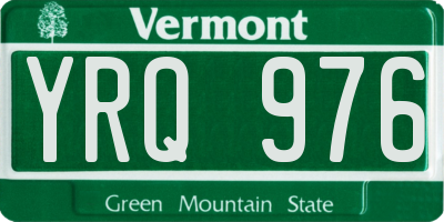 VT license plate YRQ976