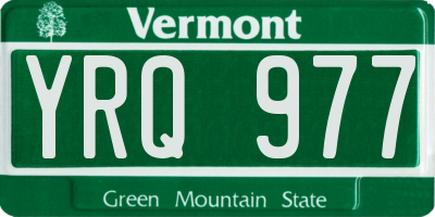 VT license plate YRQ977