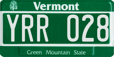 VT license plate YRR028