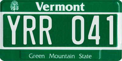 VT license plate YRR041