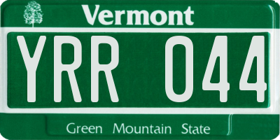 VT license plate YRR044