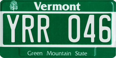 VT license plate YRR046