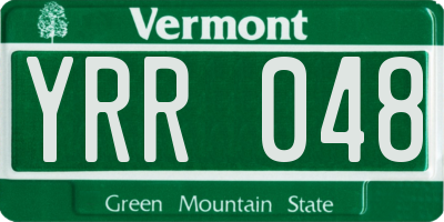 VT license plate YRR048