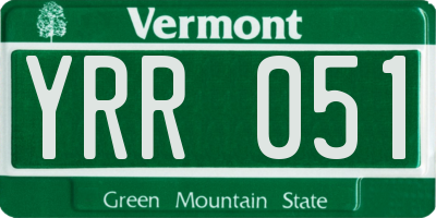 VT license plate YRR051