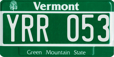 VT license plate YRR053