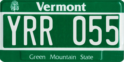 VT license plate YRR055