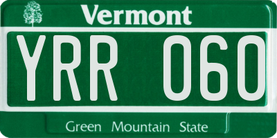 VT license plate YRR060