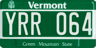 VT license plate YRR064
