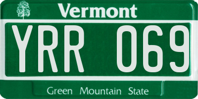 VT license plate YRR069