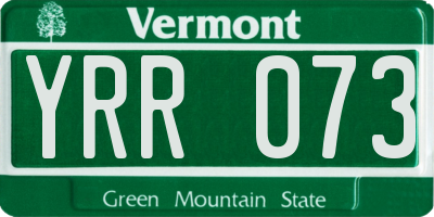 VT license plate YRR073