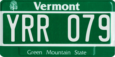 VT license plate YRR079
