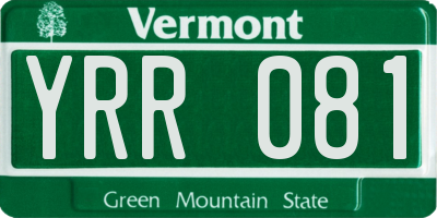 VT license plate YRR081