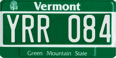 VT license plate YRR084