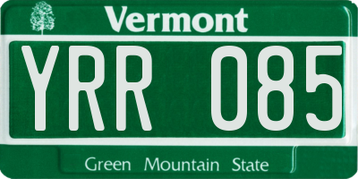 VT license plate YRR085