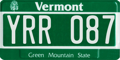 VT license plate YRR087