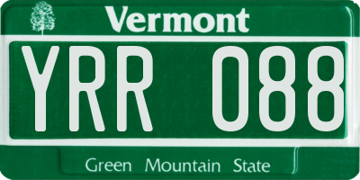 VT license plate YRR088
