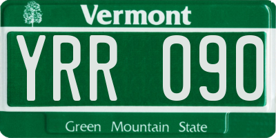 VT license plate YRR090