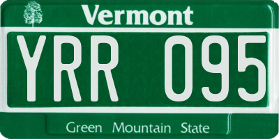 VT license plate YRR095