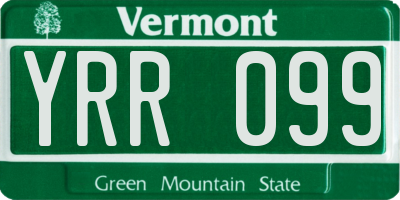 VT license plate YRR099